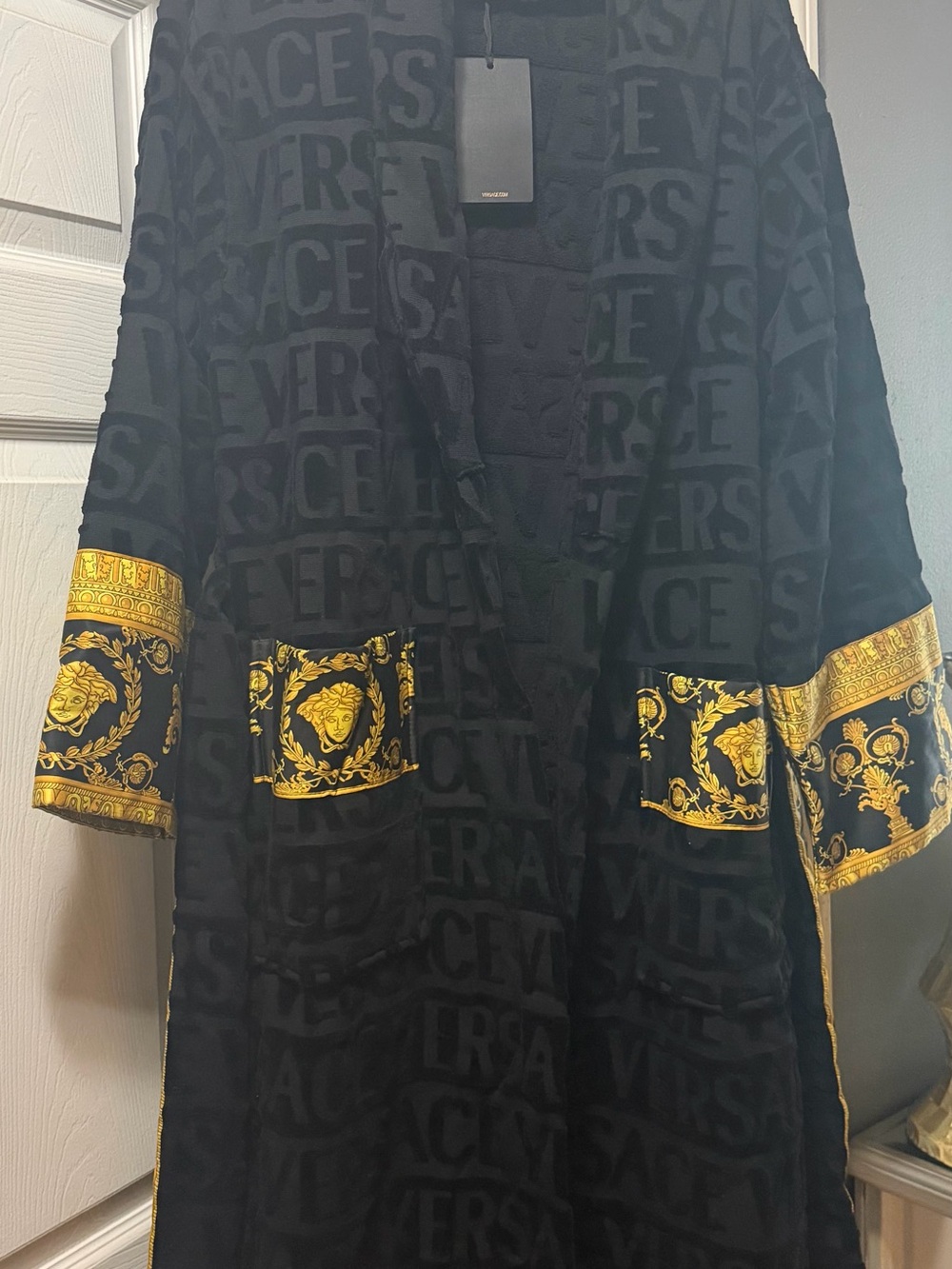Versace- Black & Gold Robe Coat Authentic/original comes with box brand new